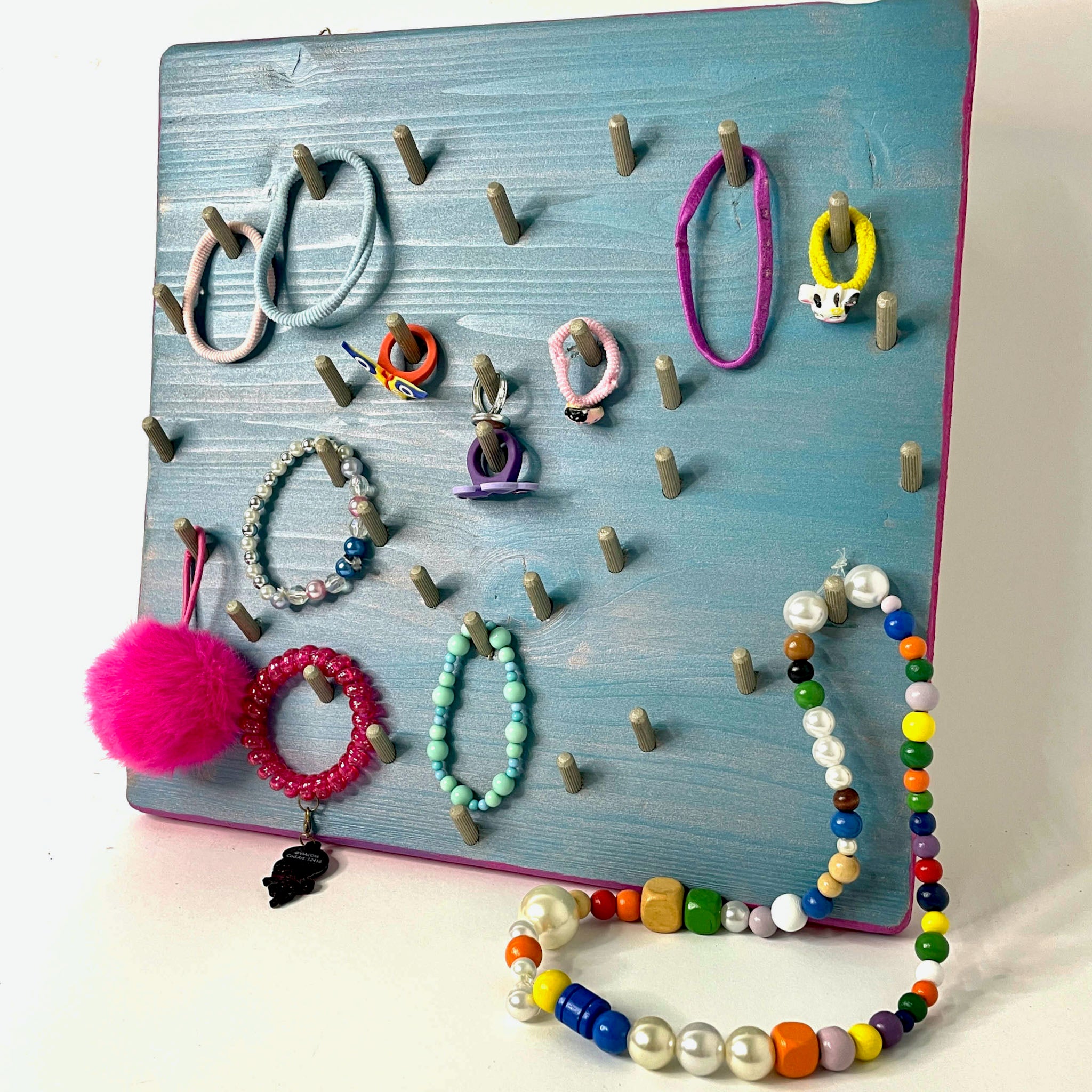 Jewelry storage for rings, necklaces, bracelets, hair ties