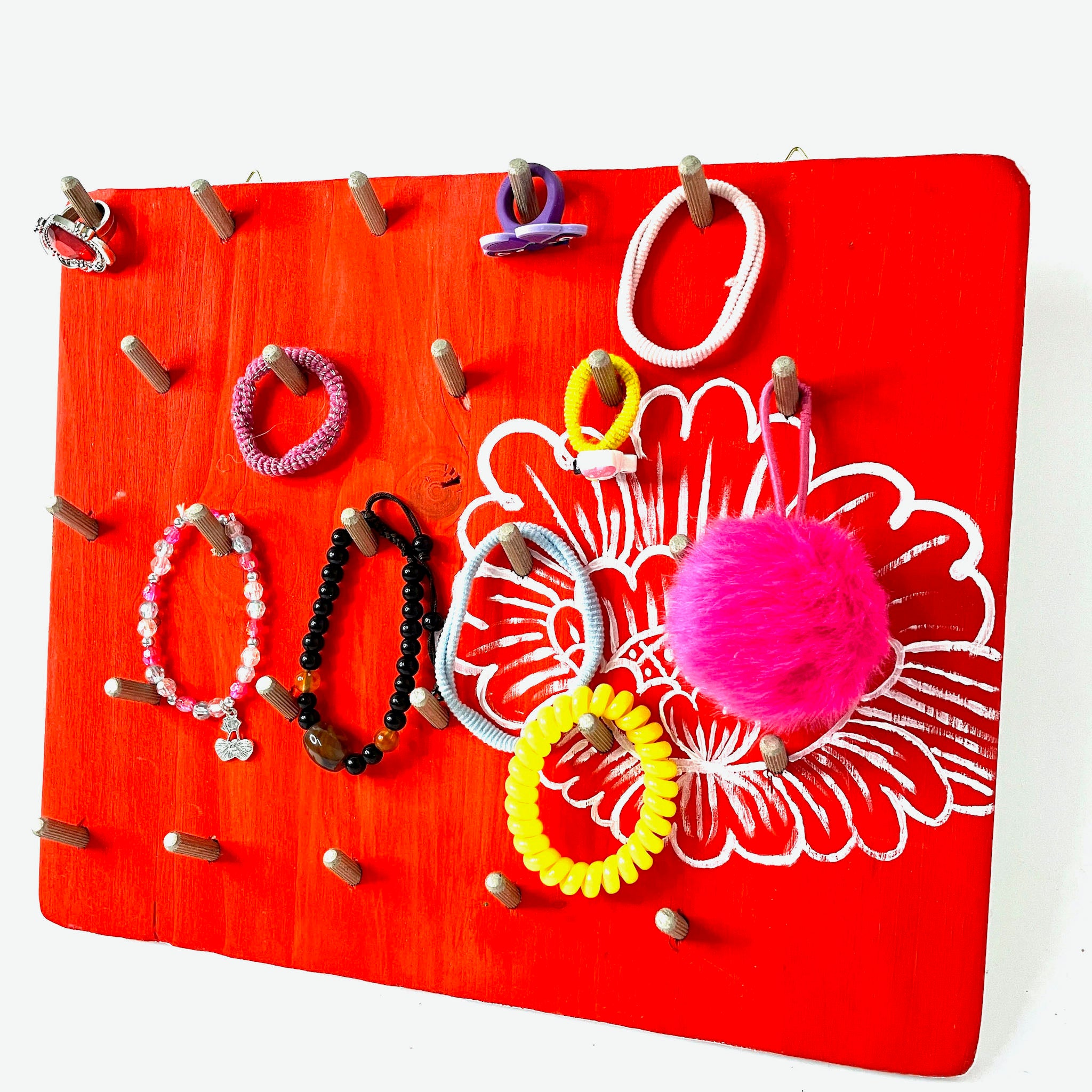 Wall-mounted jewelry storage made of painted wood - Theca S7 piccola