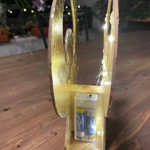 2er-Set Weihnachtsengel-Lichter handgemacht, dekorative Engel in Goldoptik