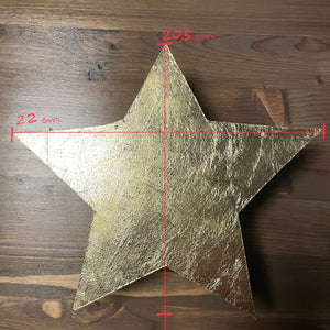 Set di 2 stelle luminose di Natale, fatte a mano, stelle decorative in finitura oro